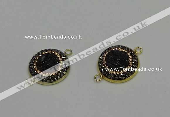 NGC5319 20mm - 22mm coin plated druzy agate connectors