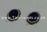 NGC5336 22*28mm oval plated druzy agate connectors wholesale