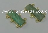 NGC5359 12*30mm - 15*30mm faceted rectangle amazonite connectors