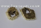 NGC536 25*35mm - 35*45mm plated druzy agate gemstone connectors