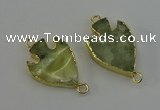 NGC5380 20*35mm - 25*40mm arrowhead green rutilated quartz connectors