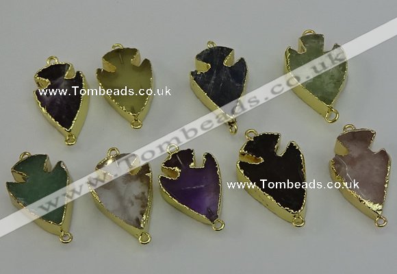 NGC5393 20*35mm - 25*40mm arrowhead mixed gemstone connectors