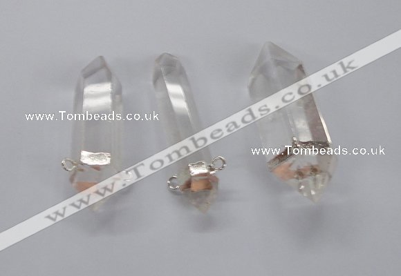 NGC540 10*35mm - 12*45mm faceted nuggets white crystal connectors