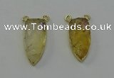 NGC5402 16*35mm - 18*40mm arrowhead citrine gemstone connectors