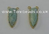 NGC5408 16*35mm - 18*40mm arrowhead amazonite connectors