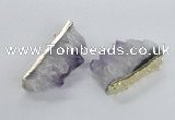 NGC541 30*50mm - 30*65mm freeform druzy amethyst connectors