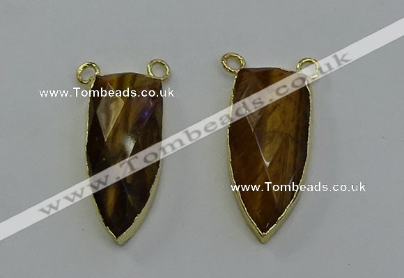 NGC5412 16*35mm - 18*40mm arrowhead yellow tiger eye connectors