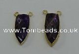 NGC5416 16*35mm - 18*40mm arrowhead amethyst connectors