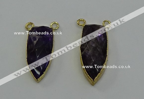 NGC5416 16*35mm - 18*40mm arrowhead amethyst connectors