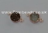 NGC5428 15mm - 16mm coin druzy agate gemstone connectors