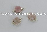 NGC546 8*8mm - 12*12mm square druzy agate connectors wholesale