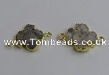 NGC5460 20mm - 22mm flower druzy agate connectors wholesale