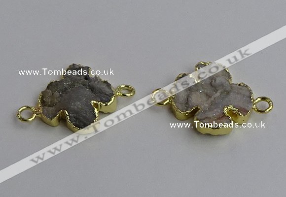 NGC5460 20mm - 22mm flower druzy agate connectors wholesale