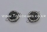 NGC5461 14mm - 15mm flower plated druzy agate connectors wholesale