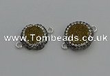 NGC5466 14mm - 15mm flower plated druzy agate connectors wholesale