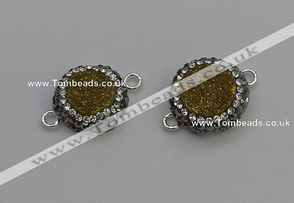 NGC5466 14mm - 15mm flower plated druzy agate connectors wholesale