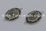 NGC5470 18*25mm oval plated druzy agate gemstone connectors