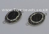 NGC5471 18*25mm oval plated druzy agate gemstone connectors