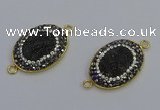 NGC5481 18*25mm oval plated druzy agate gemstone connectors