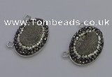 NGC5490 18*25mm oval plated druzy agate gemstone connectors