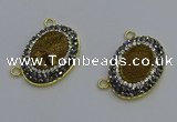 NGC5506 18*25mm oval plated druzy agate gemstone connectors