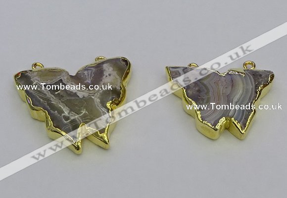 NGC5512 25*30mm - 30*40mm butterfly agate connectors wholesale