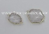 NGC552 18*25mm - 30*35mm freeform quartz gemstone connectors