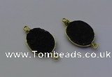 NGC5521 15*20mm freeform plated druzy agate connectors wholesale