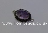 NGC5527 16*20mm oval light amethyst connectors wholesale