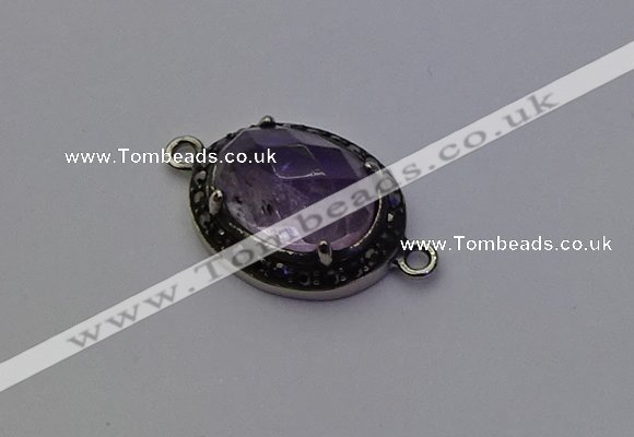 NGC5527 16*20mm oval light amethyst connectors wholesale