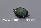 NGC5537 16*20mm oval amazonite gemstone connectors wholesale