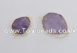 NGC554 18*25mm - 30*35mm freeform lavender amethyst  connectors