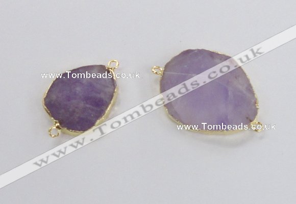 NGC554 18*25mm - 30*35mm freeform lavender amethyst  connectors