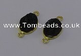 NGC5589 12*16mm oval plated druzy agate connectors wholesale