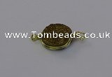 NGC5606 15mm - 16mm coin plated druzy quartz connectors wholesale