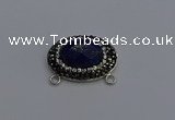 NGC5659 18*25mm faceted oval lapis lazuli gemstone connectors