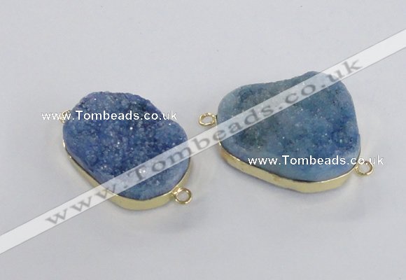 NGC566 18*25mm - 25*30mm freeform druzy agate connectors wholesale