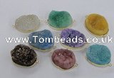 NGC568 18*25mm - 25*30mm freeform druzy agate connectors wholesale