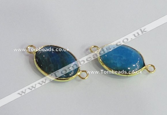 NGC571 13*18mm oval agate gemstone connectors wholesale