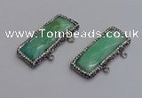 NGC5745 15*40mm rectangle amazonite gemstone connectors