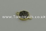 NGC5778 12mm coin plated druzy agate connectors wholesale