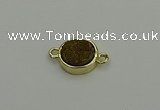 NGC5779 12mm coin plated druzy agate connectors wholesale