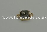 NGC5788 10*10mm square plated druzy agate connectors wholesale