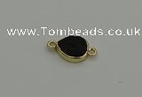 NGC5804 10*14mm flat teardrop plated druzy agate connectors