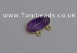 NGC5812 13*25mm faceted oval amethyst connectors wholesale