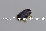 NGC5814 13*25mm faceted oval amethyst connectors wholesale