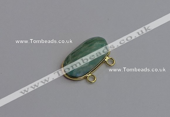 NGC5818 13*25mm faceted oval amazonite connectors wholesale