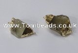 NGC584 18*25mm - 20*30mm nuggets lemon quartz gemstone connectors