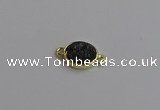 NGC5846 11*13mm oval plated druzy agate connectors wholesale