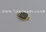 NGC5860 10*12mm rectangle plated druzy agate connectors wholesale